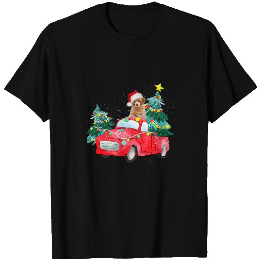 Dog Goldendoodle Ride Red Truck Christmas Dog Lover Pajama 21 T-Shirts