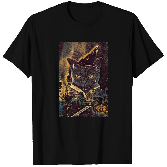 Tarot Cat Cards Magician Halloween T-Shirts