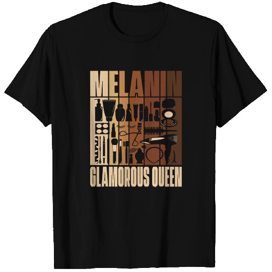 Melanin Glamorous Queen African American Beauty Consultant T-Shirts