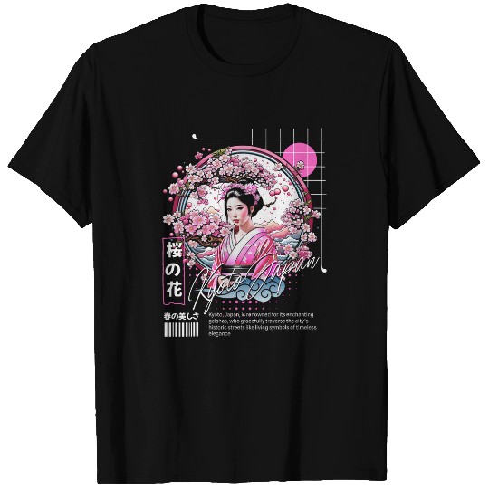 Kyoto Japan Geisha Japanese Cherry Blossoms Sakura T-Shirts