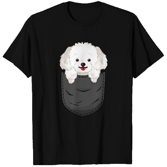 Maltese Dog In A Pocket Dog Owner Puppy Trainer Breeder T-Shirts