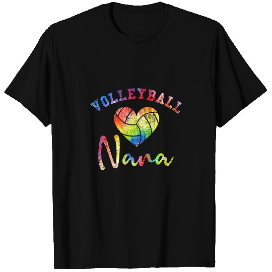 Volleyball Nana colorful tie dye for women T-Shirts