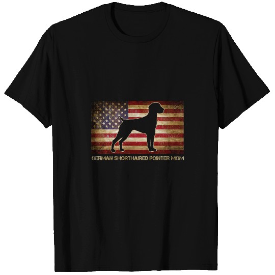 German Shorthaired Pointer Mom vintages American Flag T-Shirts