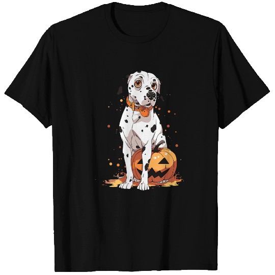 Halloween Dog Costume Design Scary Dalmatian T-Shirts