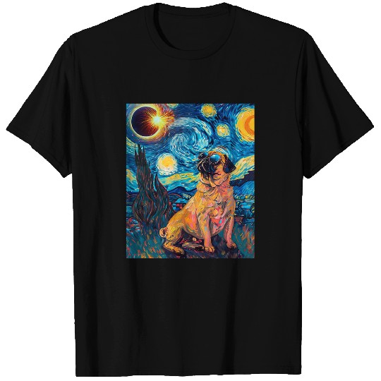 Total Solar Eclipse Pug Dog T-Shirts