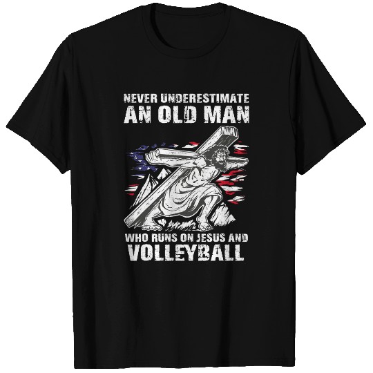 Mens Volleyball Dad Christian Volleyball Coachs Grandpa T-Shirts