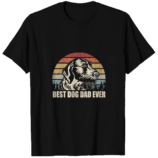 Mens German Wirehaired Pointer Dad bests Dog Dad Ever Funny T-Shirts