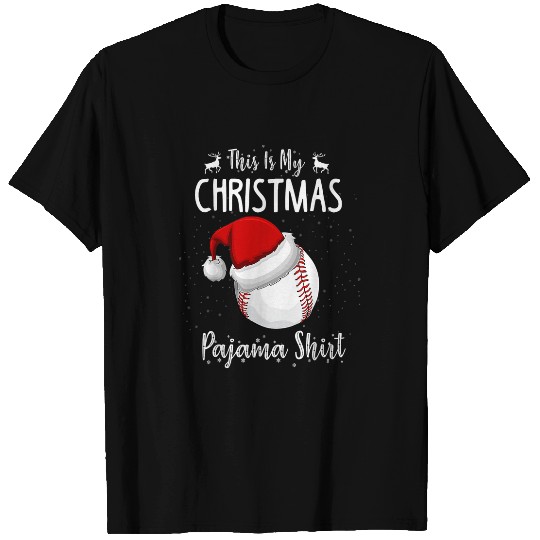 This Is My Christmas Pajama Baseball Matching Funny T-Shirts