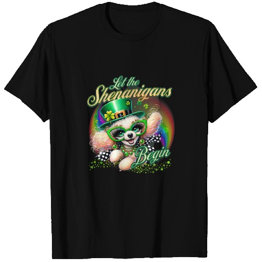 St  Patricks Celebration Poodle Shenanigans Rainbow Party T-Shirts