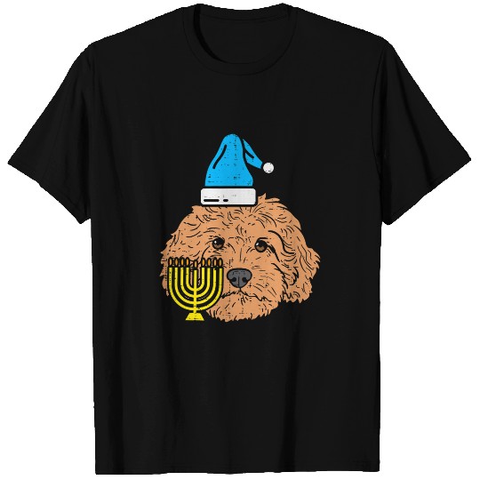 Dog Goldendoodle Menorah Jewish Animal Pet Dog Hanukkah Gift T-Shirt T-Shirts