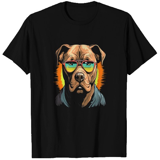 Tough Cool Neon Pitbull Puppy Love Dog wearing Sun Glasses 3 T-Shirts