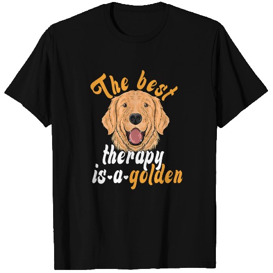 The bests Therapy Is A Golden Retriever Dog Lover Puppy Owner T-Shirts