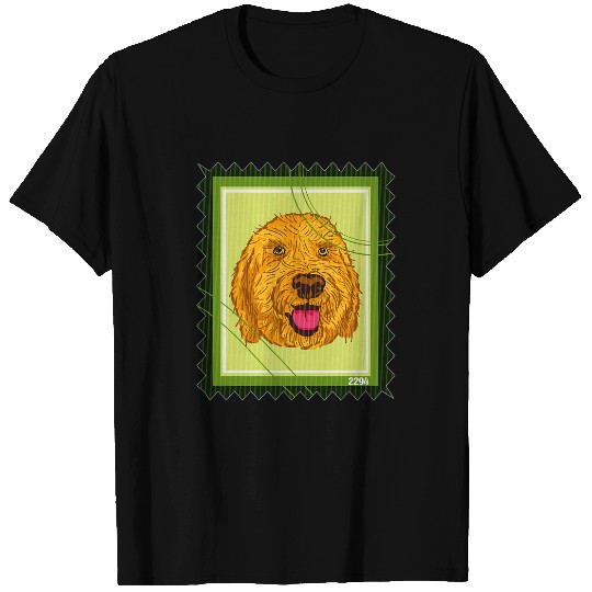 Dog Goldendoodle Postage Stamp Goldendoodle Dog T-Shirts