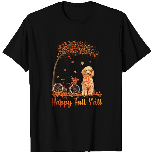 Poodle Dog Autumn Fall Pumpkin Truck Mappe Thanksgiving T-Shirts