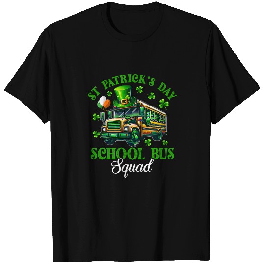 St Patricks Day School Bus Squad Clovers School Bus Driver T-Shirts