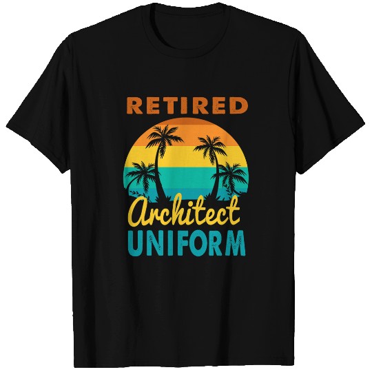 Retired Architect Uniform Tropical Island Retirement T-Shirts