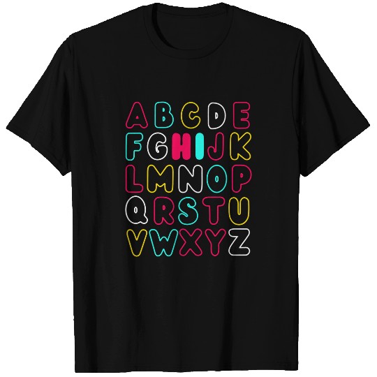 Back To School Hi Alphabet Letters Funny Pre K Kindergarten 7 T-Shirts