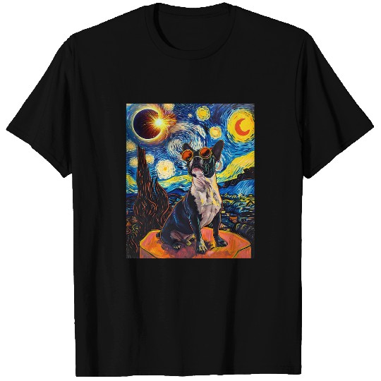 Total Solar Eclipse Boston Terrier Dog T-Shirts