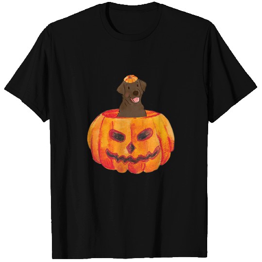 Labrador Lab Dog Chocolate Labrador Dog Happy Halloween Pumpkin T-Shirts