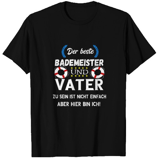 Mens Bademeister father swimming pool lifeguard dad saying T-Shirts