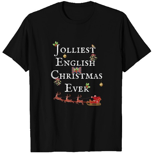 JOLLIEST ENGLISH CHRISTMAS EVER BRITISH UNION JACK UK FLAG T-Shirts