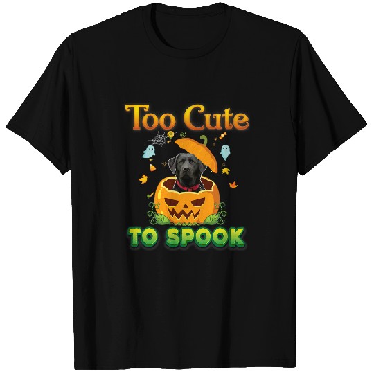 Too Cute To Spook Black Labrador Dog Halloween Pumpkin Witch T-Shirts