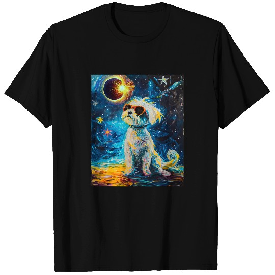 Total Solar Eclipse Maltese Dog T-Shirts
