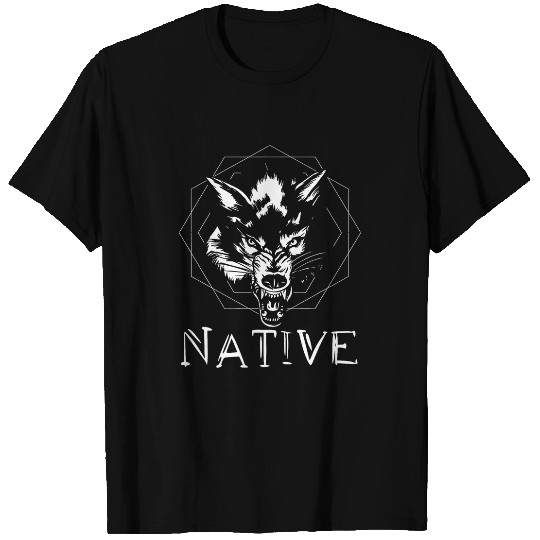 native American wolfs for Indian community T-Shirts