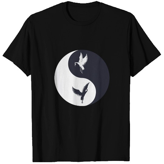 Tai Chi White Crane Yin Yang Qi Gong Chinese White Bird T-Shirts
