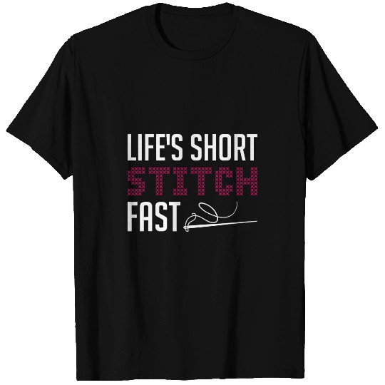 Lifes Short Stitch Fast Cross Stitch Needlepoint Art T-Shirts