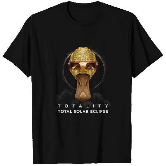 Solar Eclipse Duck Wearing Eclipse Glasses Farmer T-Shirts