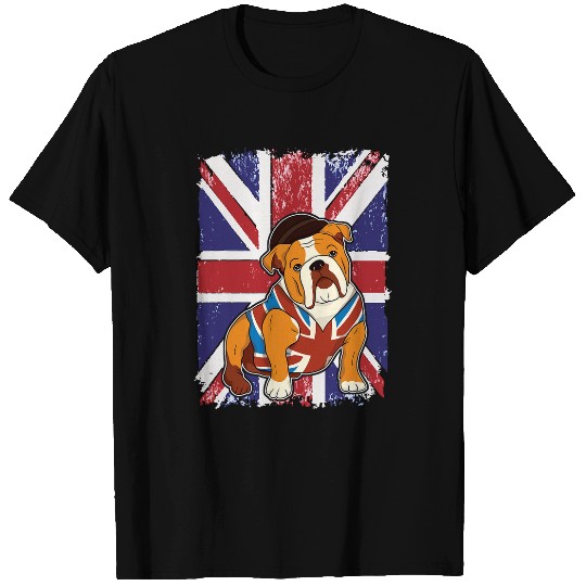 Union Jack British Flag UK English British Bulldog owner T-Shirts