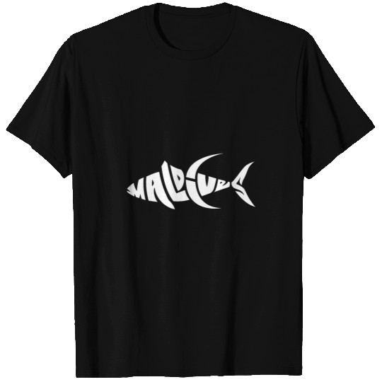 Maldives Yellowfin Tuna Word Art Vacation Souvenir Fish T-Shirts