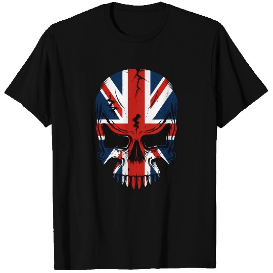 Union Jack Day of Deads Skull UK Tattoo Art Tee T-Shirts