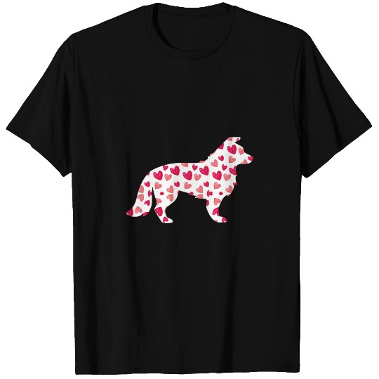 Valentines Day Border Collie Hearts Puppy Dog Lover T-Shirts
