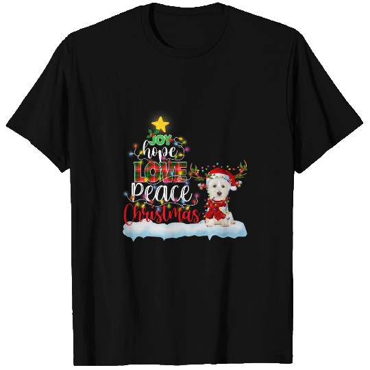 Westie Santa Hat Reindeer Costume Christmas Light T-Shirts
