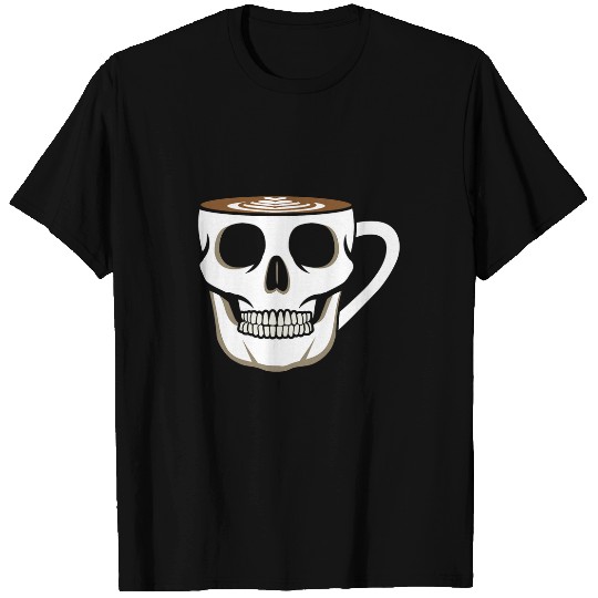 Latte Art Funny Skull Coffee Cup Gift for Women Men T-Shirts