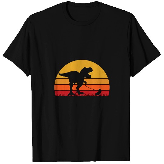 TRexs Walking Basset Hound TRexs Tyrannosaurus Dinosaur Dino T-Shirts