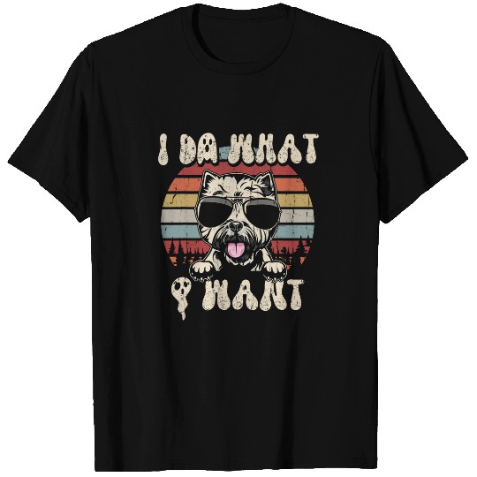 Westie Says I Do What I Want Halloween Retro Dog Funny T-Shirts