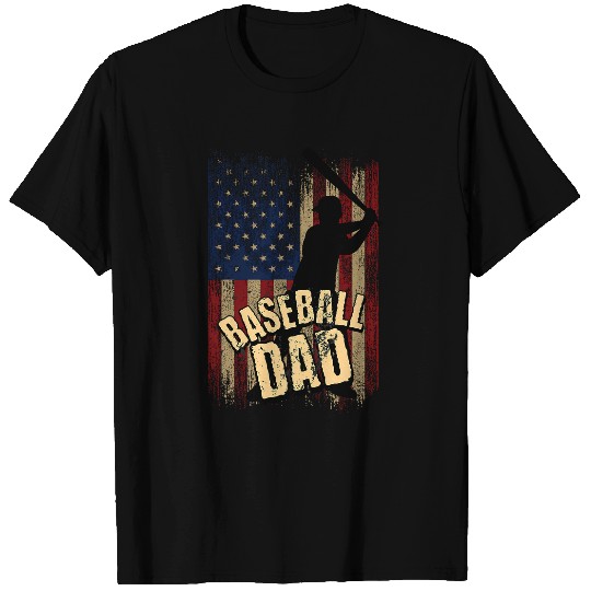 vintages American Flag Baseball Dad Fathers Day T-Shirts