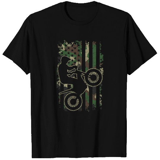Motorcycle trials biker vintages CAMOUFLAGE USA flag Gifts T-Shirts