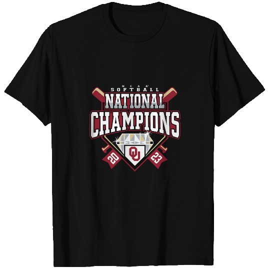 Oklahoma Sooners National Champs Softball Diamond Black T-Shirts
