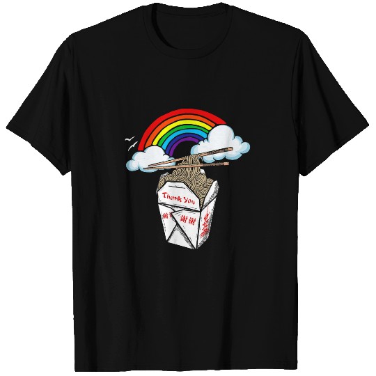 vintages Ramen Noodle Asian Food 80s Rainbow Illustration T-Shirts