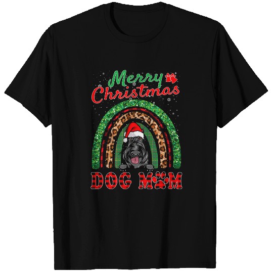 Dog Scottish Terrier Christmas Santa Dog Mom Boho Rainbow Xmas T-Shirts