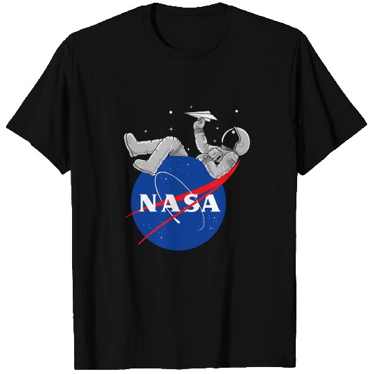 NASA Astronaut play with paper plane Logo T-Shirts