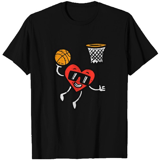 Valentines Day Basketball Cute Sports Men Boys Kids Toddlers T-Shirts