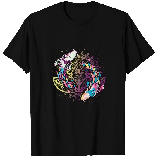 Mandala Geometric Lotus Leaf Koi Japanese Art T-Shirts