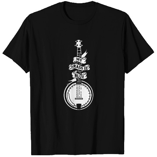 My Grass Is Blue vintages Banner and Banjo Retro Illustration 9 T-Shirts