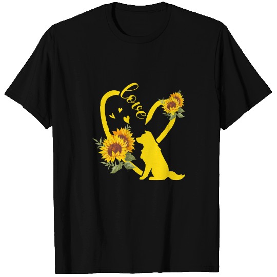 Love Border Collie Sunflower Gifts T-Shirts