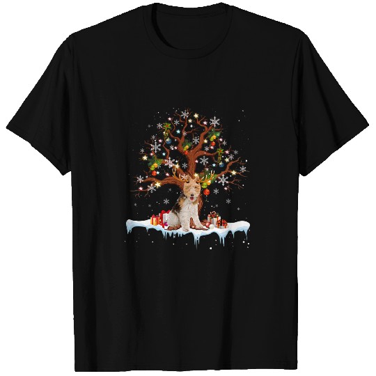 Wire Fox Terrier Reindeer Costume Christmas Ornaments T-Shirts